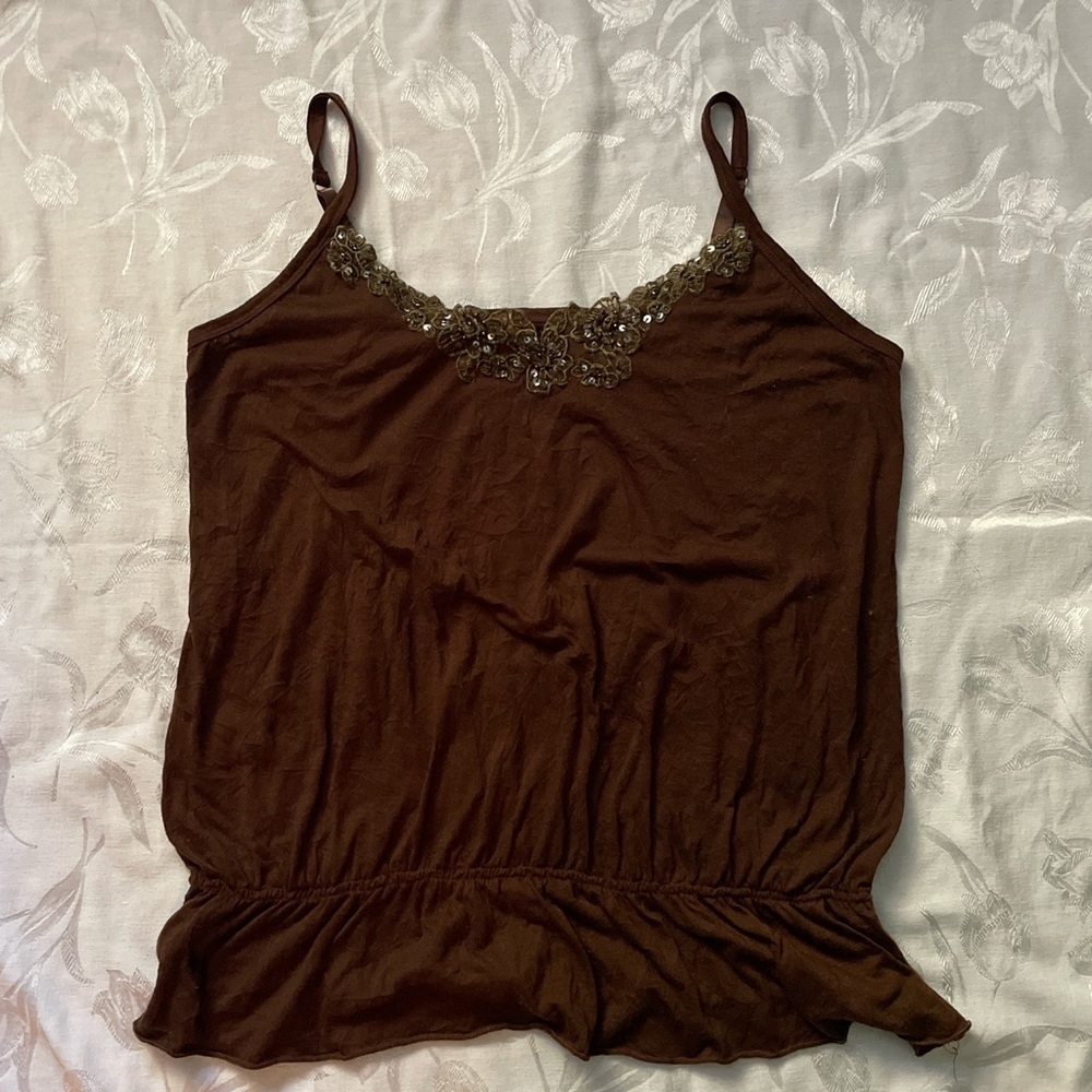 Fairy Brown Flowy Tank top